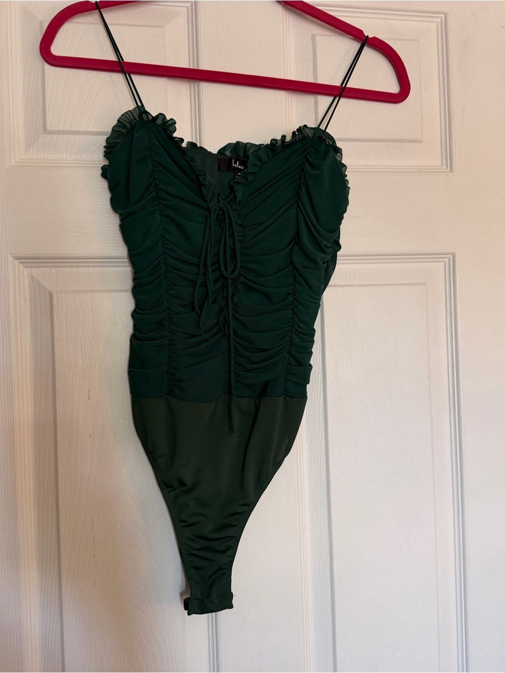 Lulus Forest Green Ruched Bodysuit